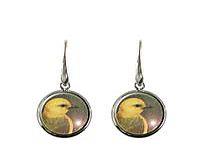 NZ Yellow Head  Postage Stamp Earrings - multiple settings